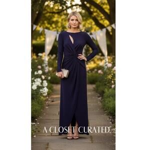 Dress the Population Naomi Knotted Maxi Dress Small Purple NEW